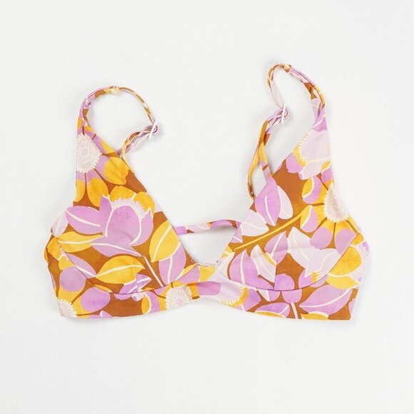 Stone Fox Swim Daya Strappy Bikini Top - Retro Bloom - Size Small - Picture 1 of 5